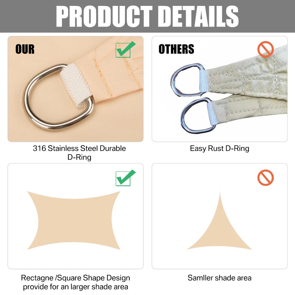 Jiangsu Sun Shade Sail Outdoor Canopy UV Block Cloth Ropes