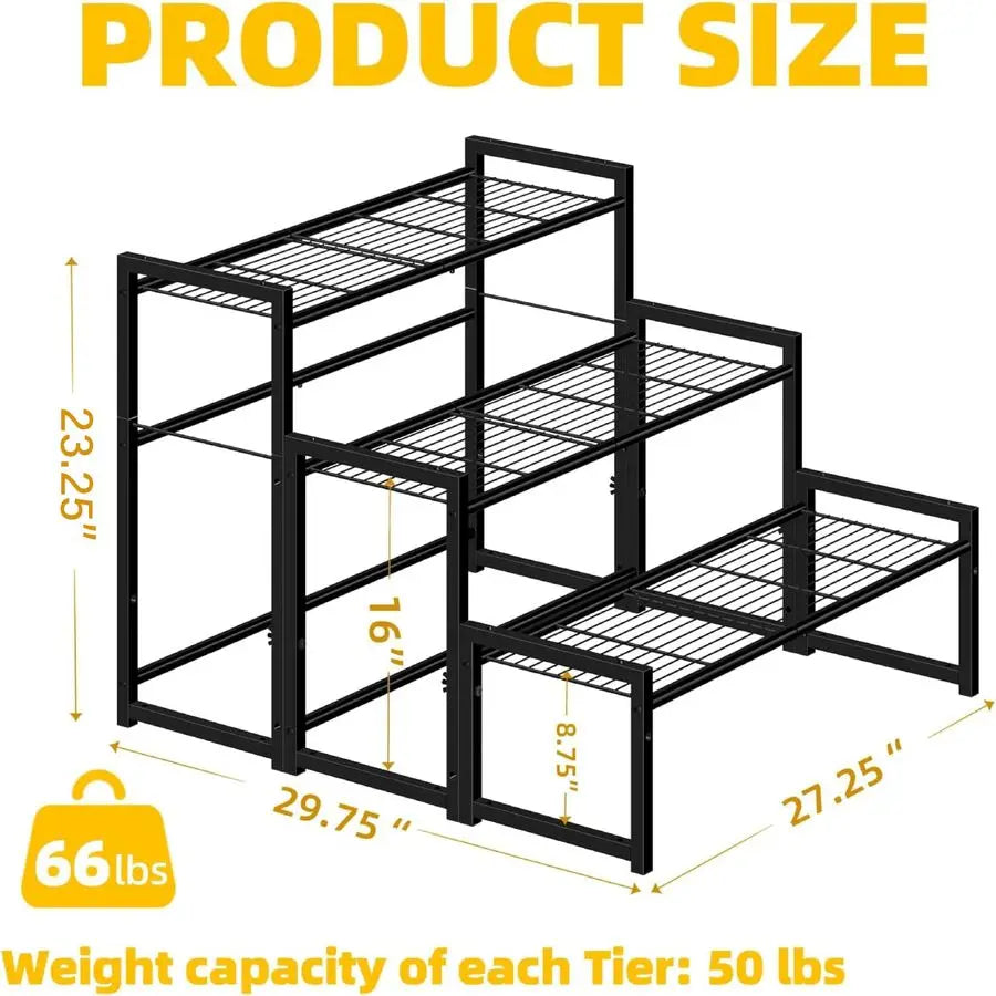Metal 3 Tier Plant Stand Outdoor Indoor Waterproof Garden Display
