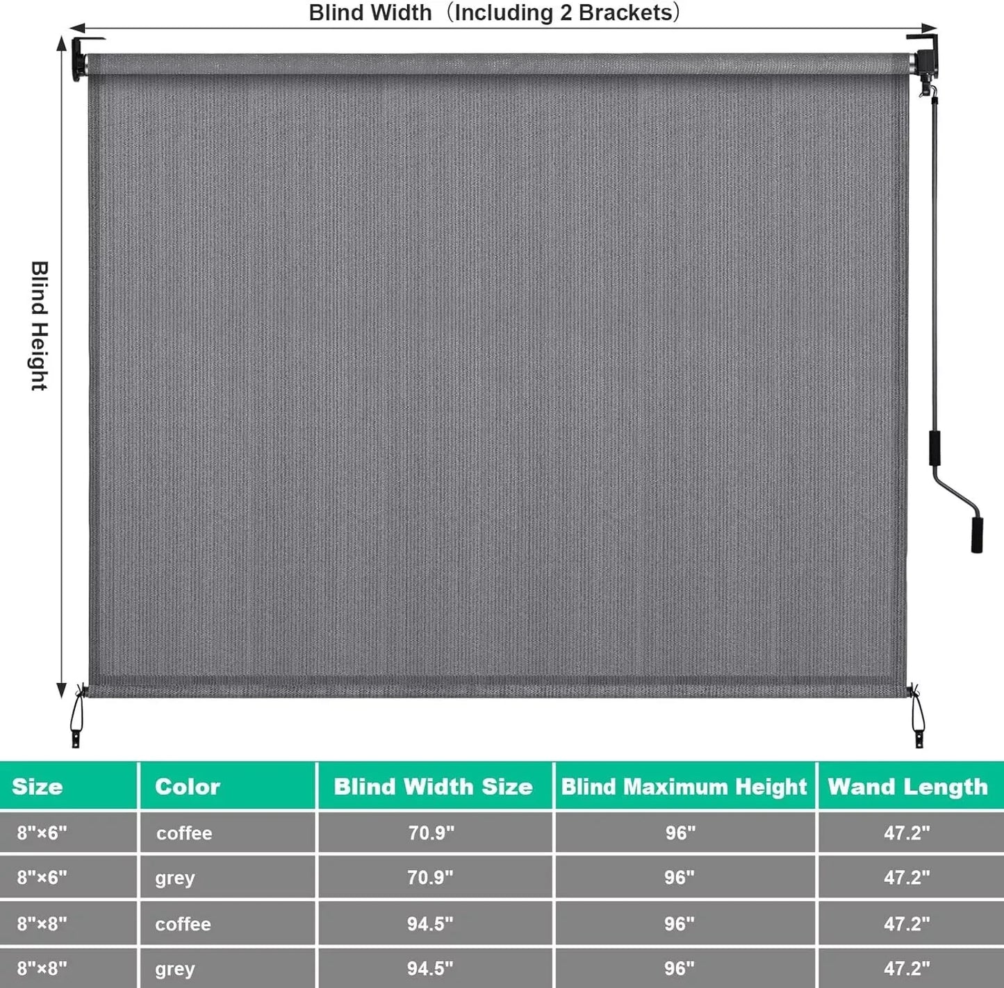 Guangdong Hign-concerned Outdoor Cordless Patio Shade
