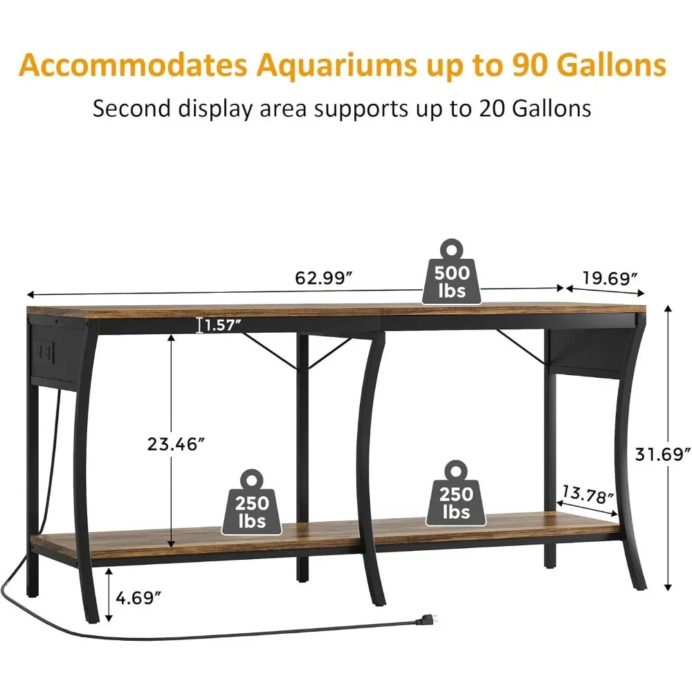 Hign Concerned Fish Tank Stand Two Tier With Led Lighting
