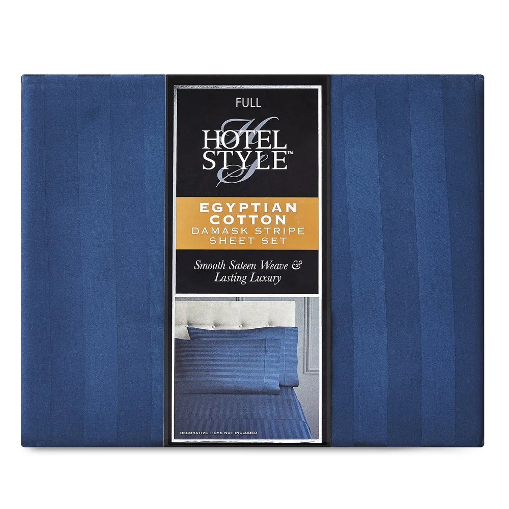 Dutrieux Egyptian Cotton Bed Sheets Set Striped 4 Piece