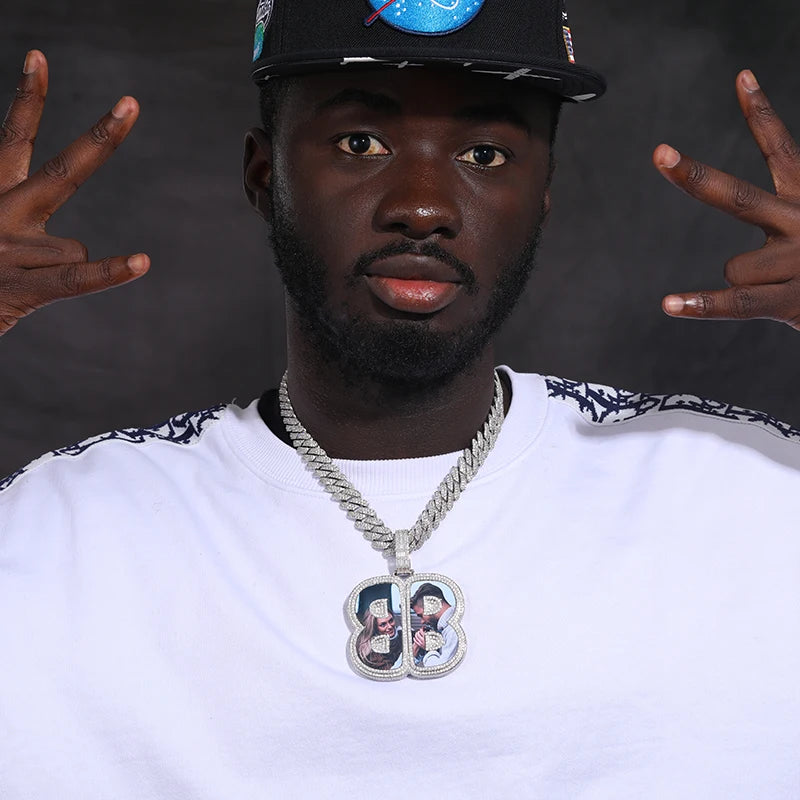 TUHE Custom Photo Pendant Necklace For Men Moissanite