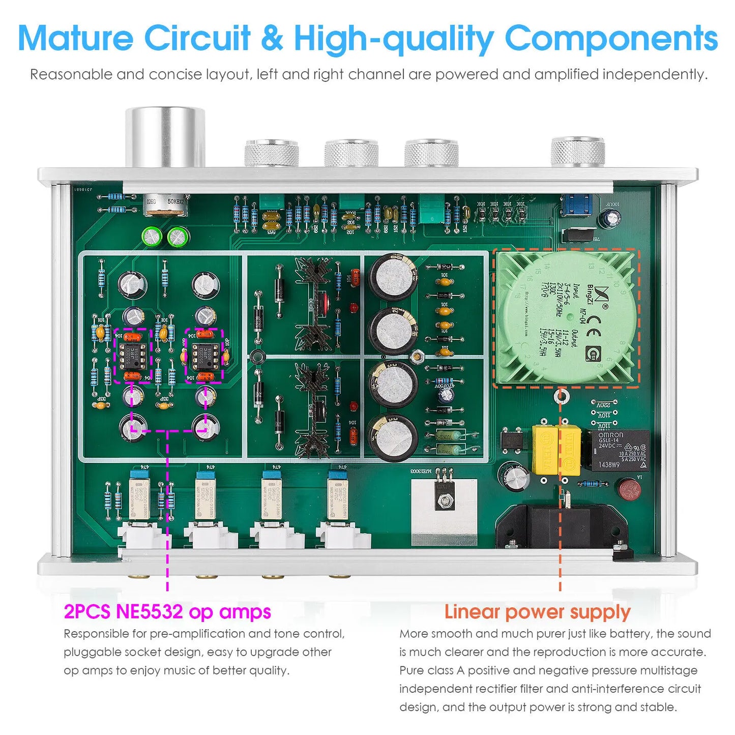 Douk Audio HiFi 3 Way Class A Digital Preamplifier Pro