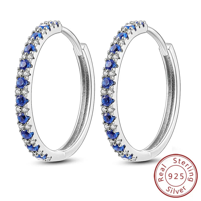 925 Sterling Silver Hoop Earrings Square Circle Heart