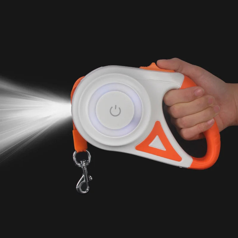 Booteely Retractable Dog Leash With LED Light Nylon Lead