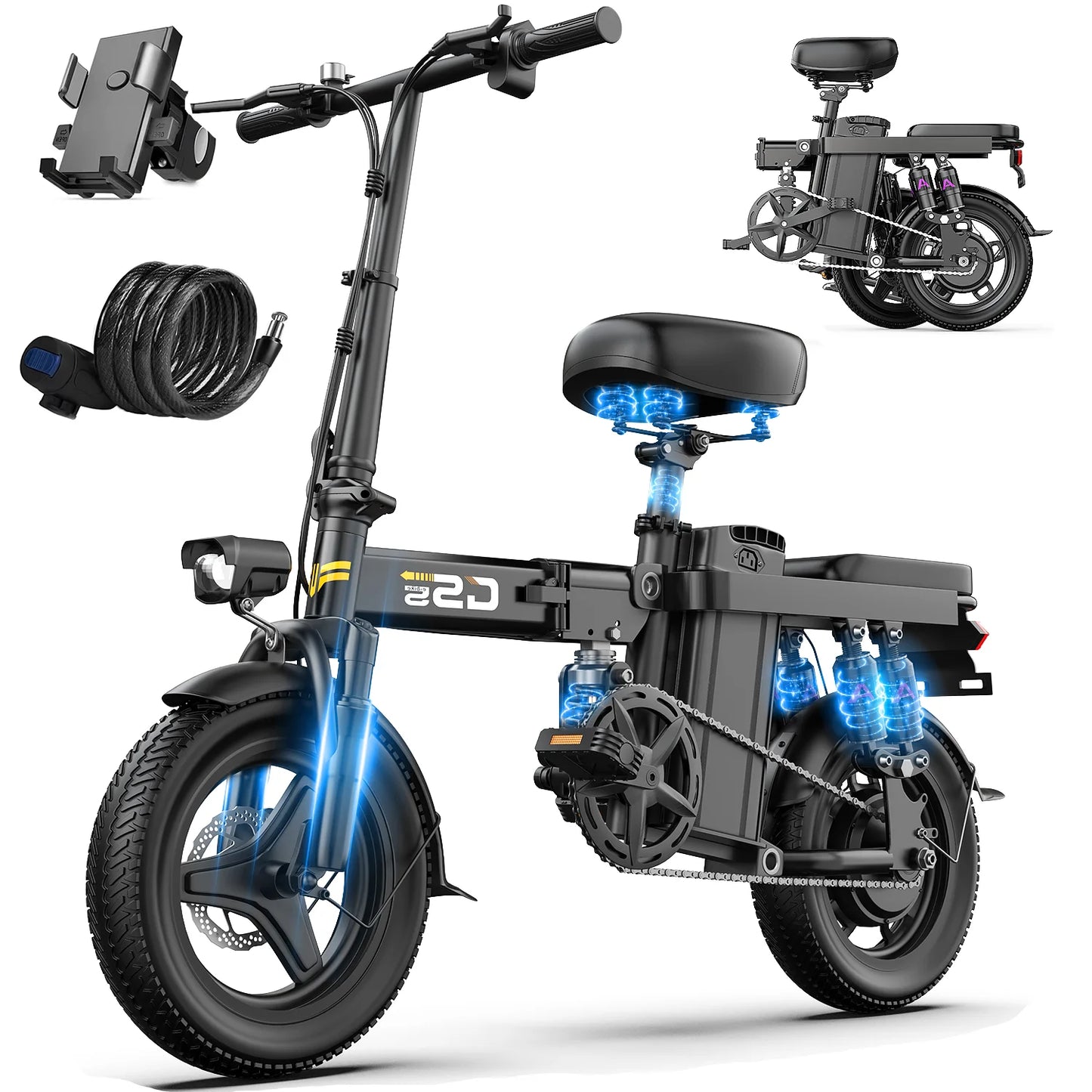 Folding Electric Bike for Adults 750W Peak Motor 48V Battery