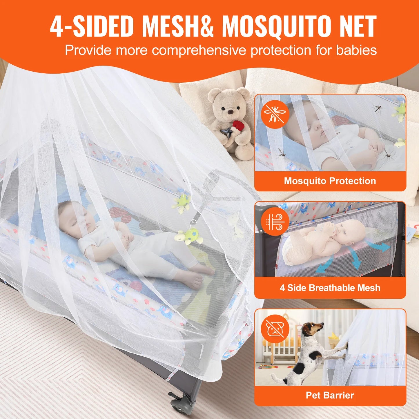 SucceBuy Baby Bassinet Bedside Sleeper With Storage