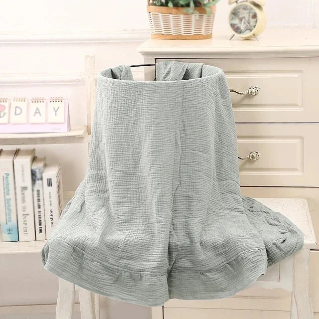 Zhejiang Ruffled Muslin Baby Swaddle Blankets 100 Cotton