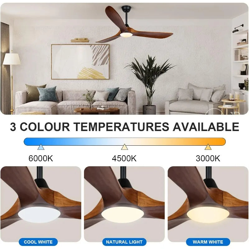 XMSJ Ceiling Fan With Light And Remote Modern Rustic