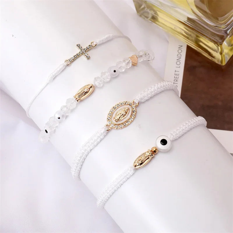Bonitter Beaded Virgin Mary San Judas Bracelets Set