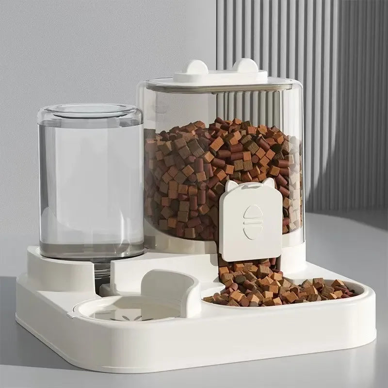 Feature Automatic Feeder Dog Cat Food Bowl Water Fountain