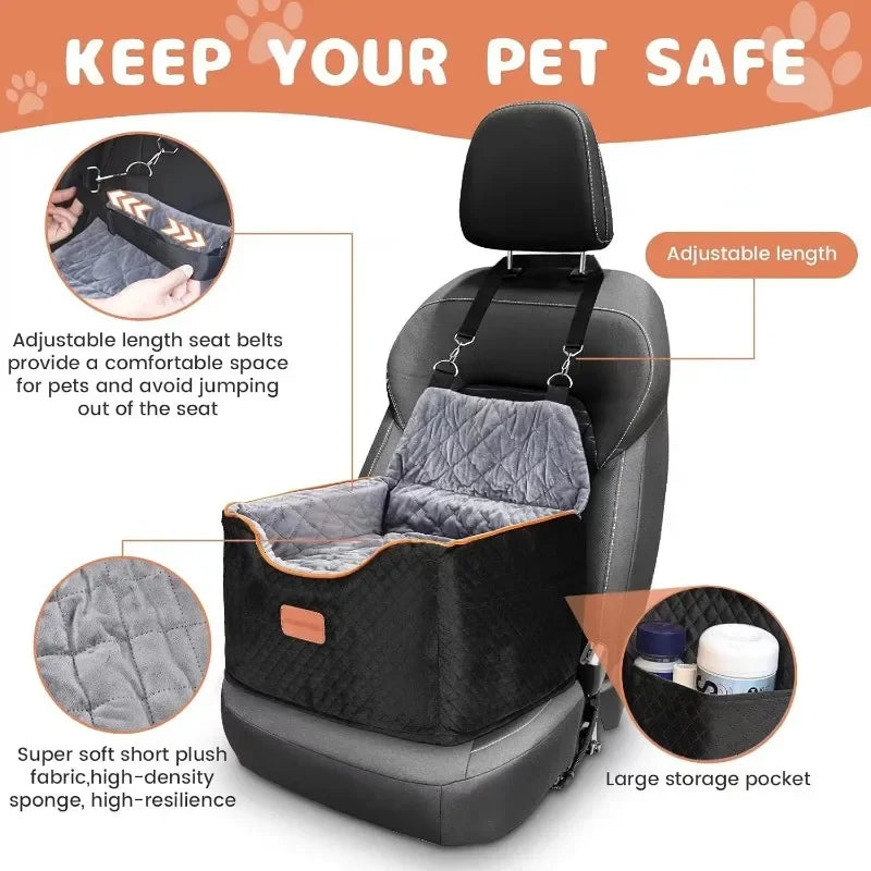 Hign-concerned Memory Foam Booster Dog Car Seat Cover