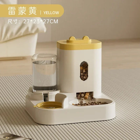 Feature Automatic Feeder Dog Cat Food Bowl Water Fountain