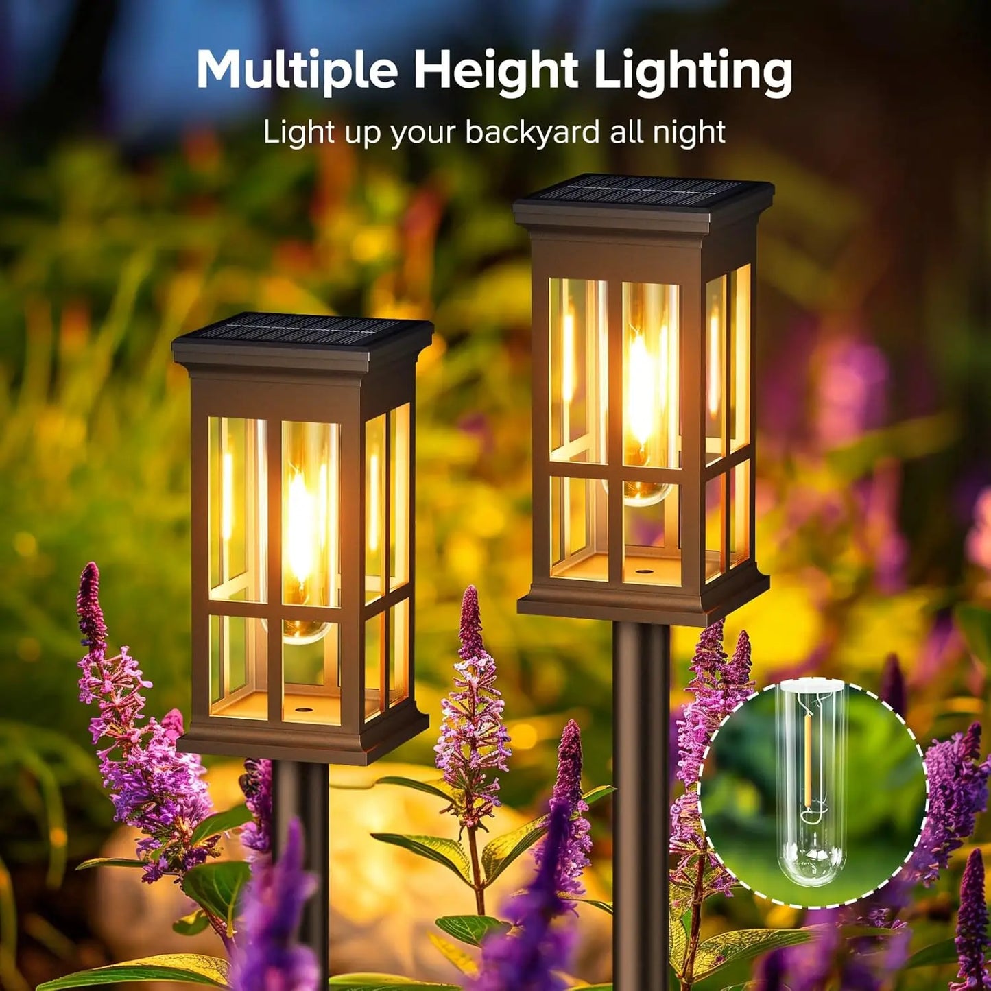KPSTEK Solar Pathway Lights Outdoor LED Garden Lighting