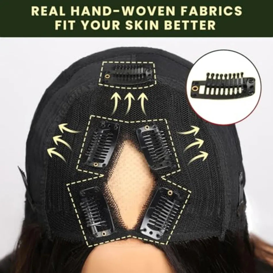 Smilegirl V Part Wig Straight Human Hair Upart For Women
