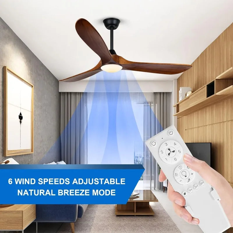 XMSJ Ceiling Fan With Light And Remote Modern Rustic
