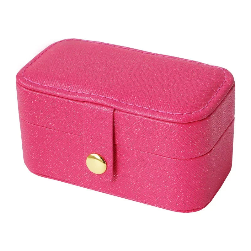 Leather Jewelry Box Mini Earring Ring Lipstick Organizer