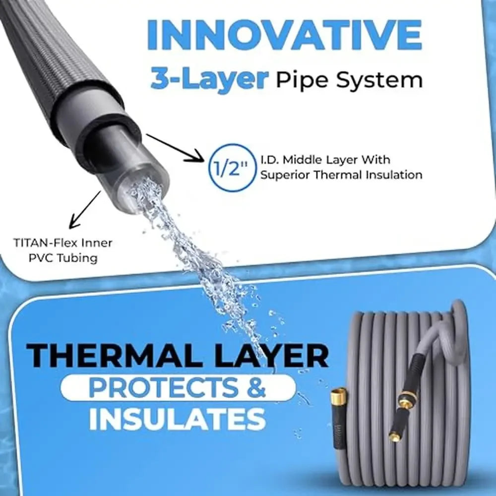 Titan Garden Hose Flexible Kink Free With Brass Connectors