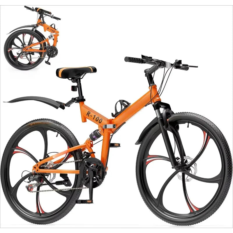 Hign Concerned Folding Mountain Bike 21 Speed Suspension