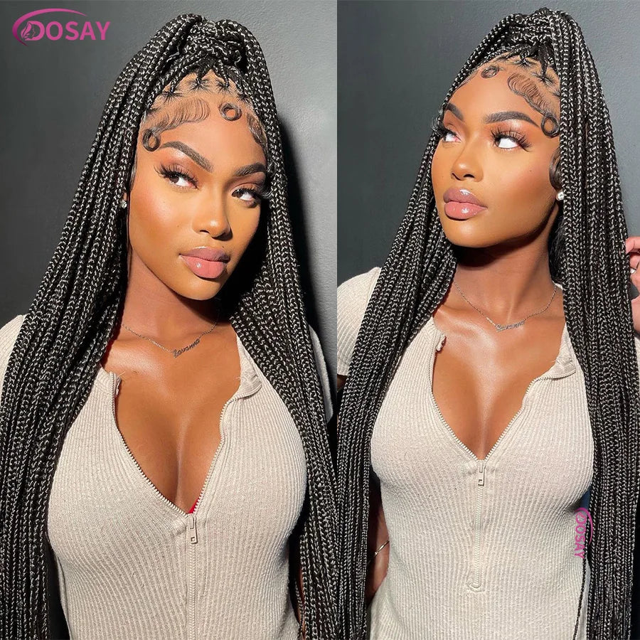 Dosay Synthetic Box Braided Wig Full Lace Cornrow Wig