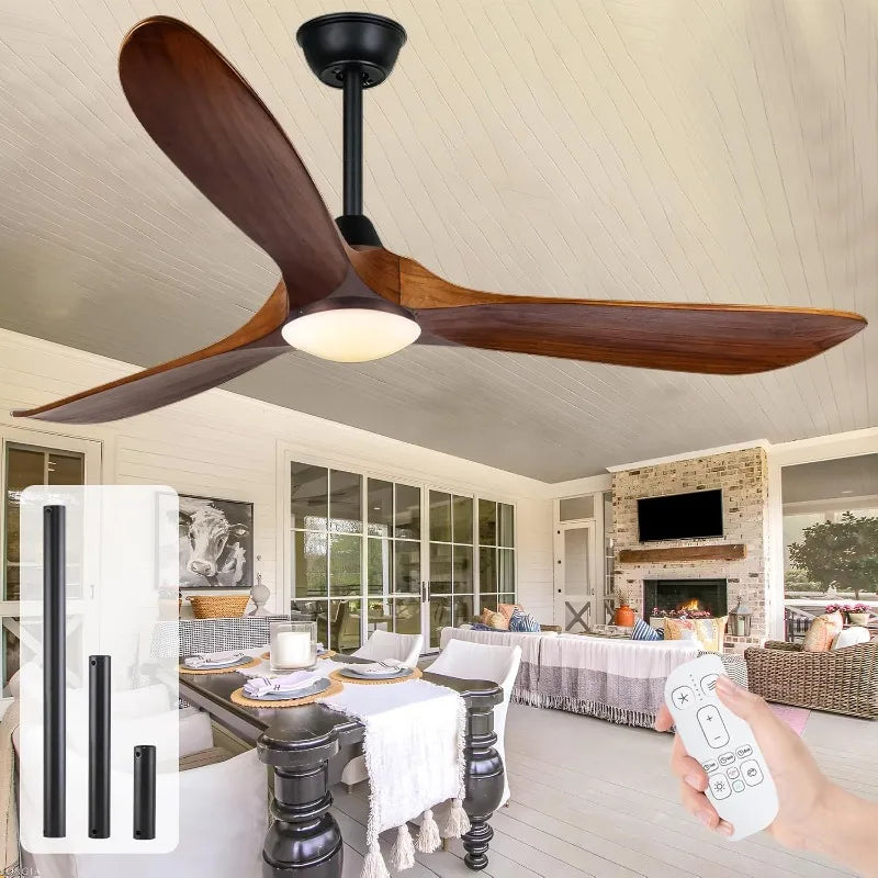 XMSJ Ceiling Fan With Light And Remote Modern Rustic