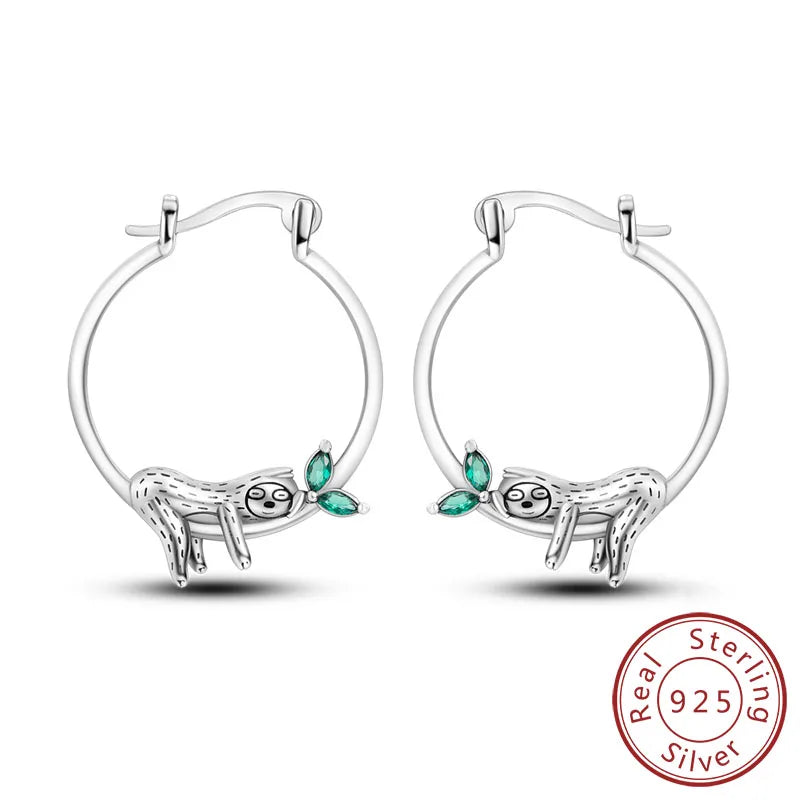 925 Sterling Silver Hoop Earrings Square Circle Heart