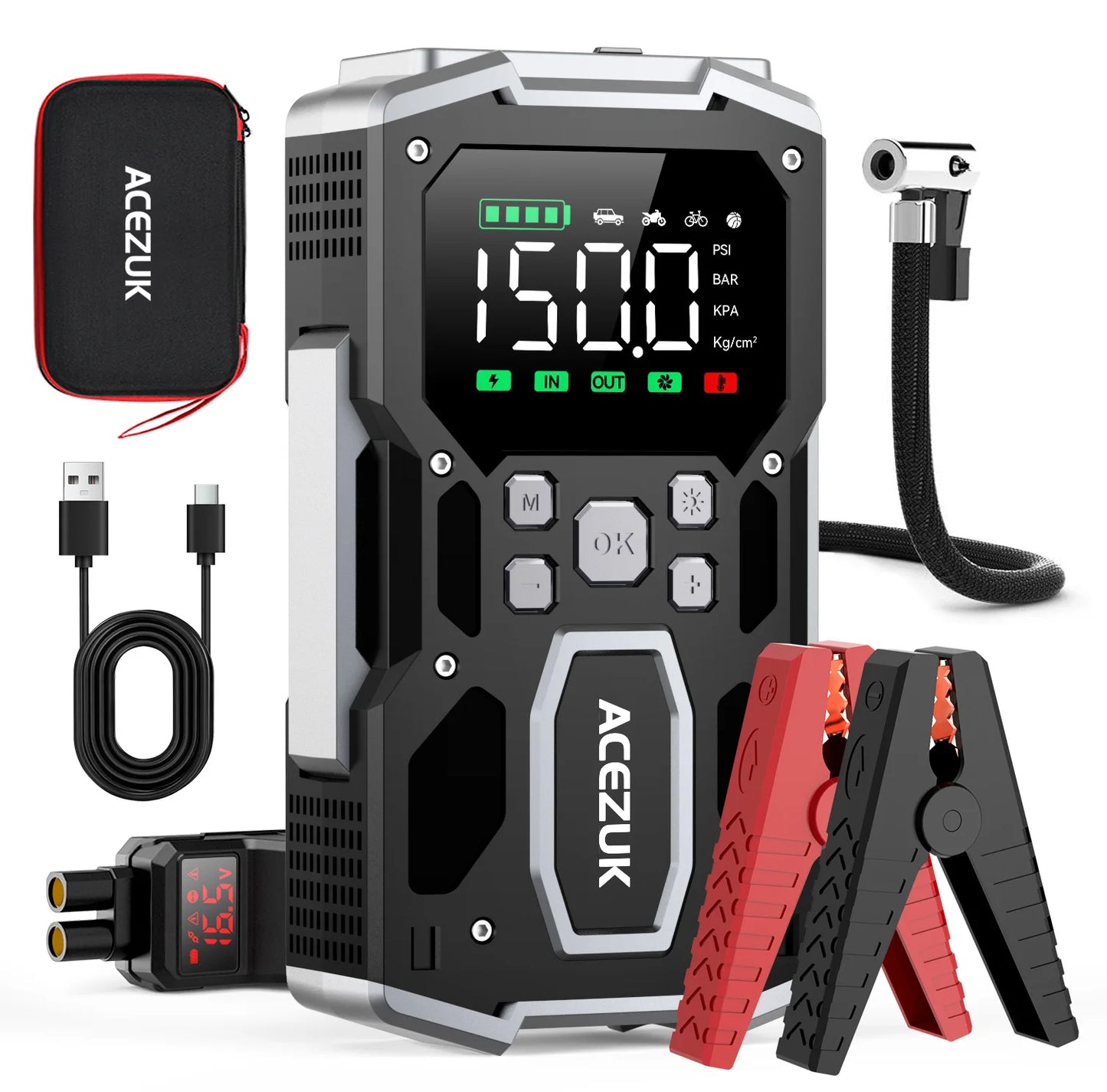 ACEZUK Jump Starter Power Bank 12V 3000A 4000A 5000A