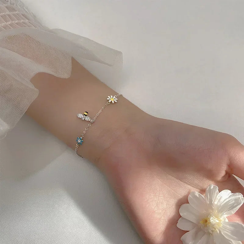 Wing Of Dream 925 Sterling Silver Charm Bracelet Zircon