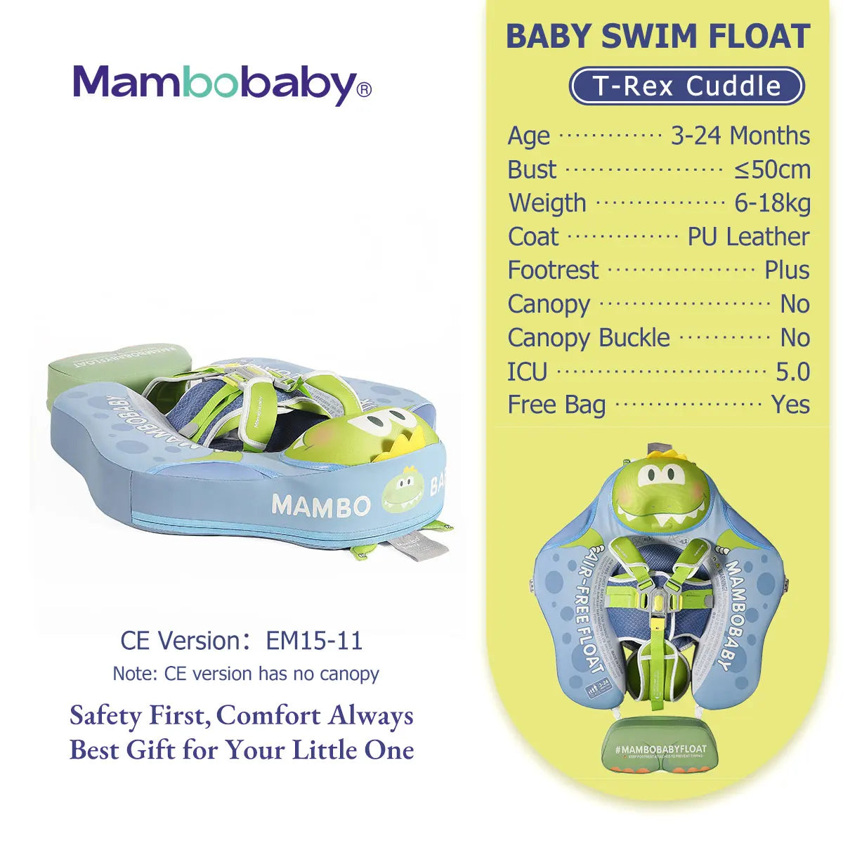 Mambobaby Unicorn Swim Float With Canopy For Toddlers