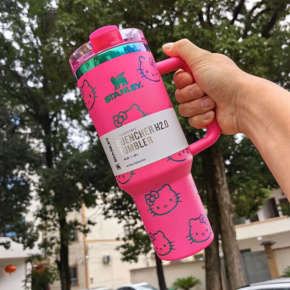 Stanley Quencher H2.0 Tumbler With Handle And Straw Flowstate Lid For Travel Cup Holder