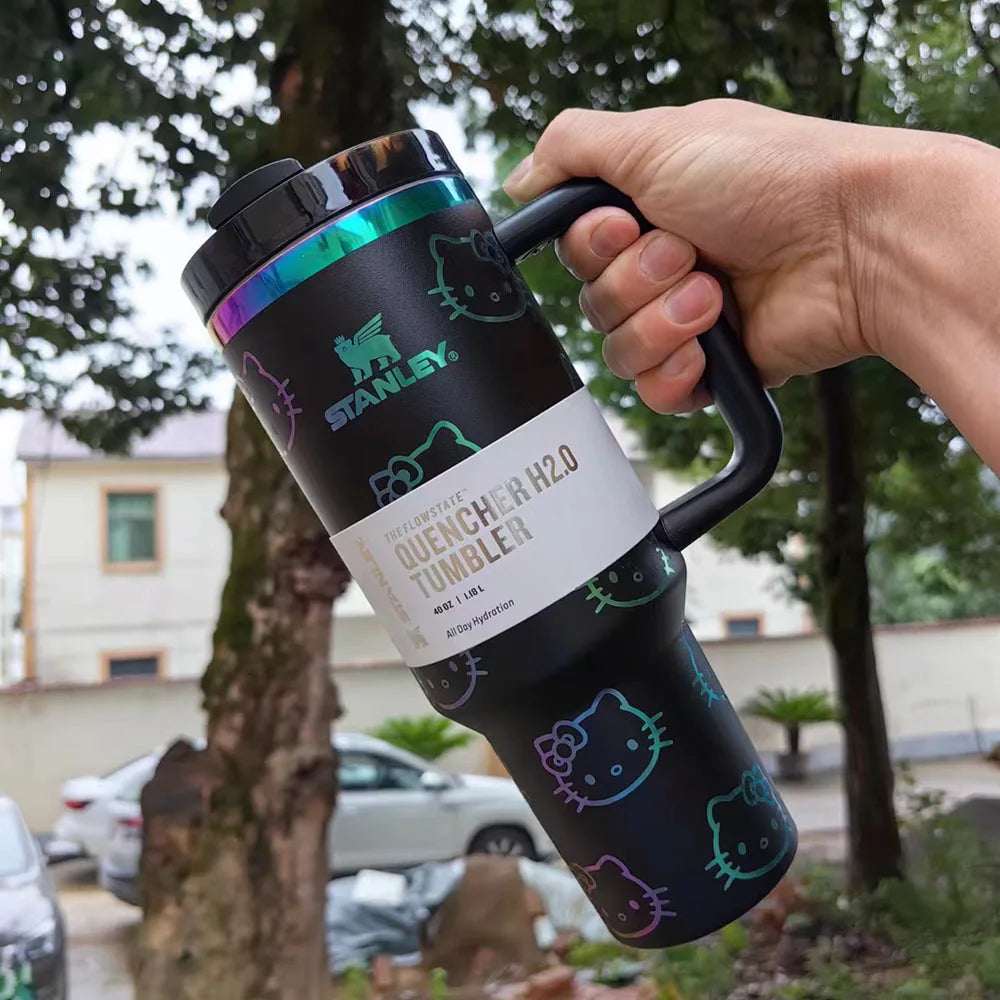 Stanley Quencher H2.0 Tumbler With Handle And Straw Flowstate Lid For Travel Cup Holder