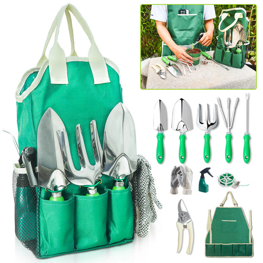 11 Piece Garden Tool Set With Organizer Handbag For Gardening