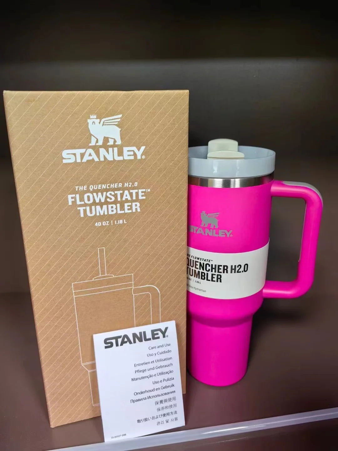 Stanley Quencher H2.0 Tumbler With Handle And Straw Flowstate Lid For Travel Cup Holder
