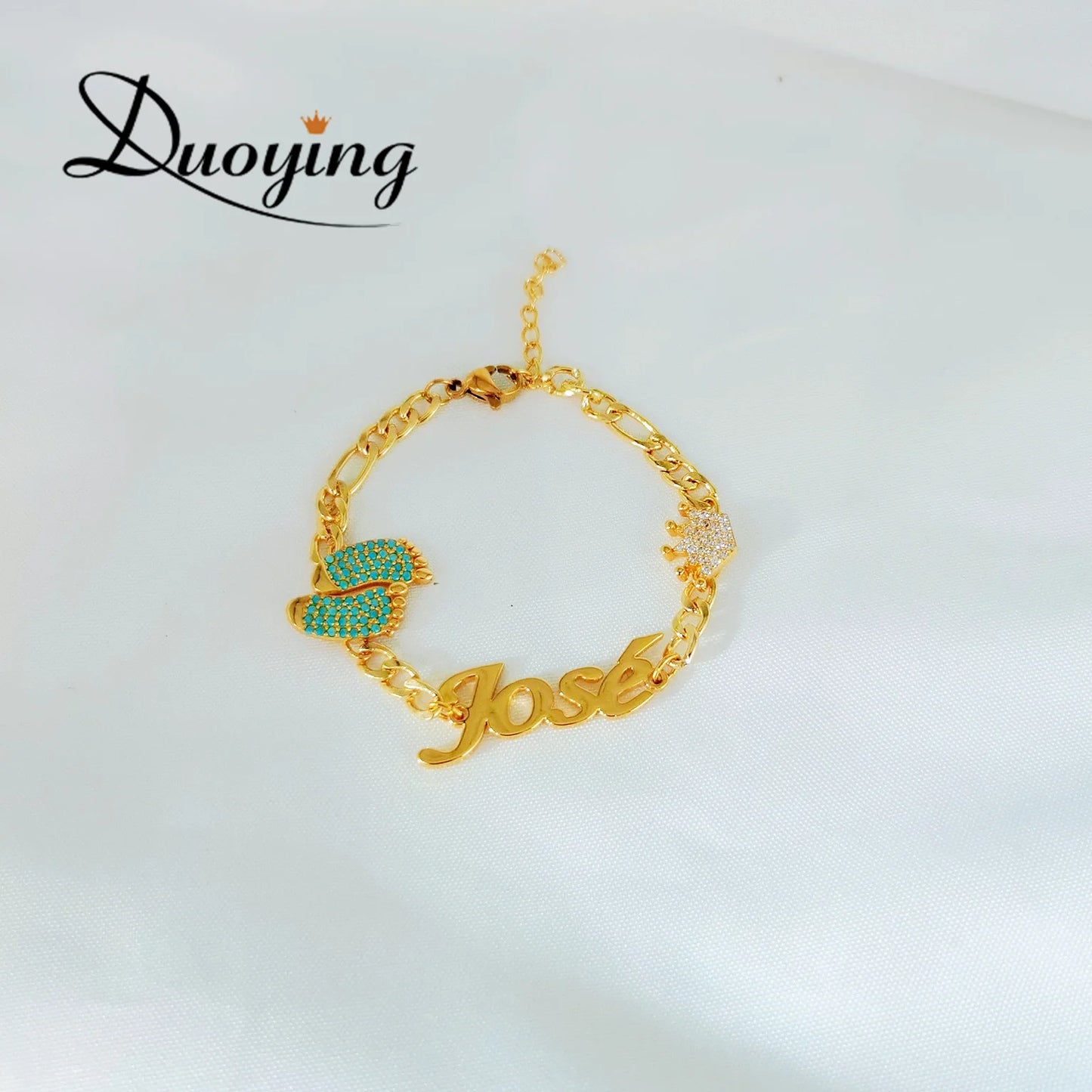 Duoying Baby Crown Nameplate Bracelet Personalized Footprint
