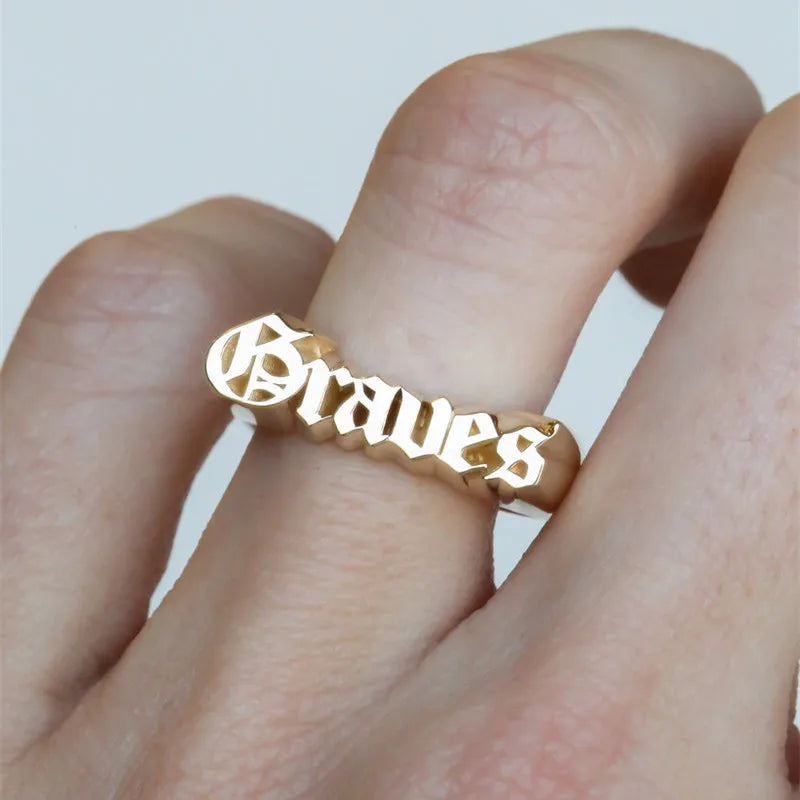 DUOYING Custom Name Ring 3D Letter Jewelry For Women