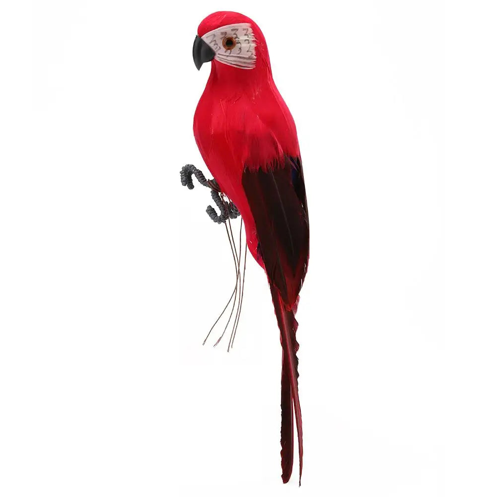 1pc Handmade Foam Feather Artificial Parrot Imitation Bird Model Figurine Foam Birds Parrot Home Ornament Garden Decoration