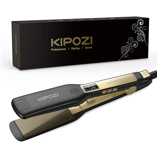 KIPOZI Titanium Flat Iron With Digital LCD Dual Voltage