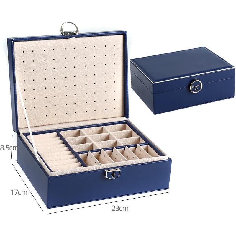 Jaycas Leather Jewelry Box Organizer Case Velvet Tray
