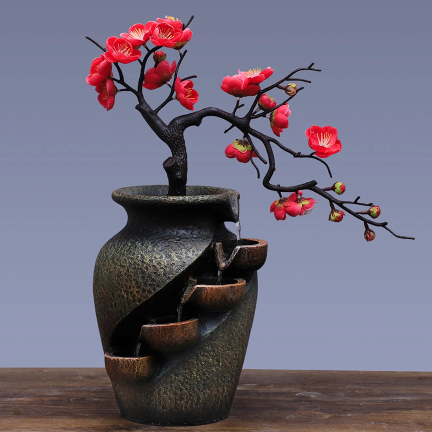 Hign-concerned Water Fountain With Rock LED Mist Vase