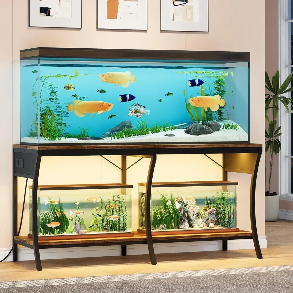 Hign Concerned Fish Tank Stand Two Tier With Led Lighting