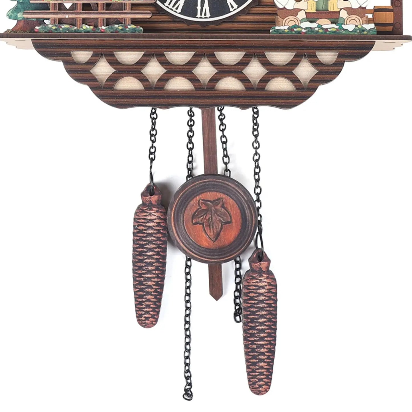 Combination Bird Cuckoo Wall Clock With Swing Wings Decor