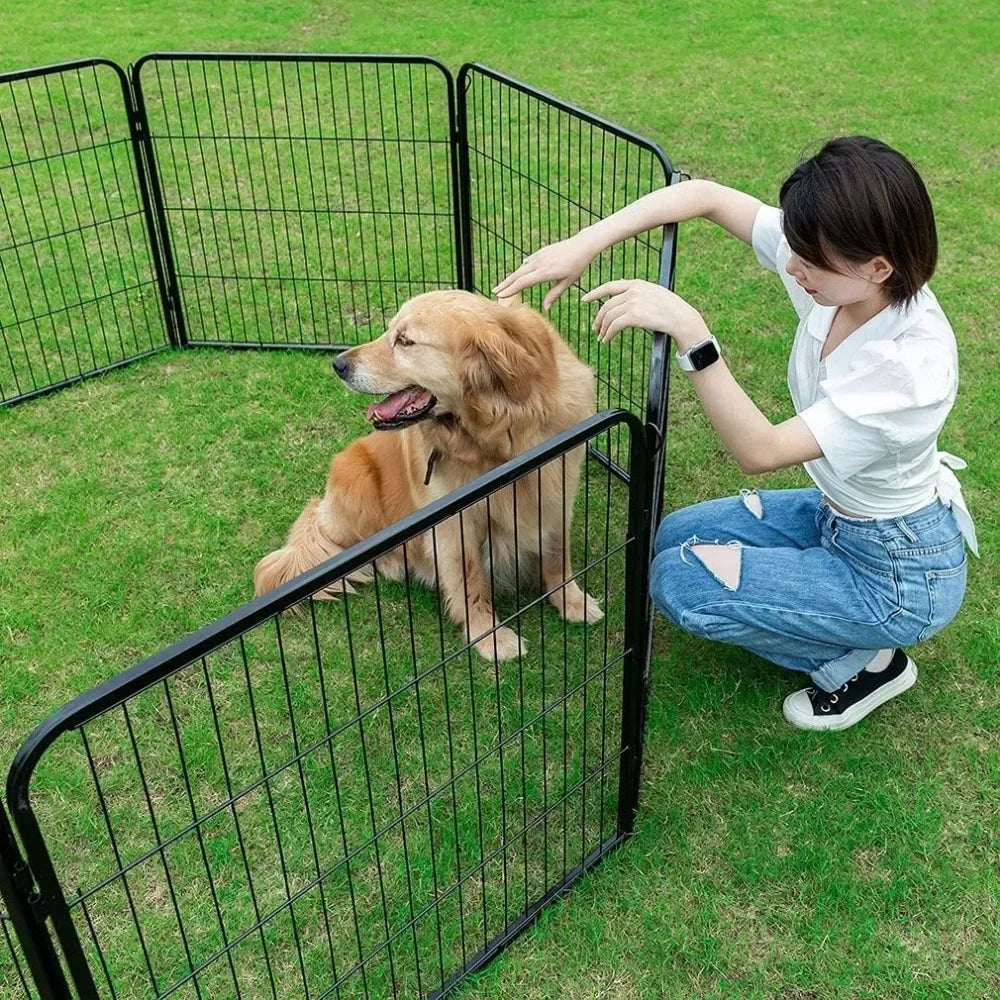 Dog Playpen Pet Dog Fence 40 Inch Height 16 Panels Metal Dog Pen Outdoor Exercise Pen With Doors Camping Yardfreight Free Corral