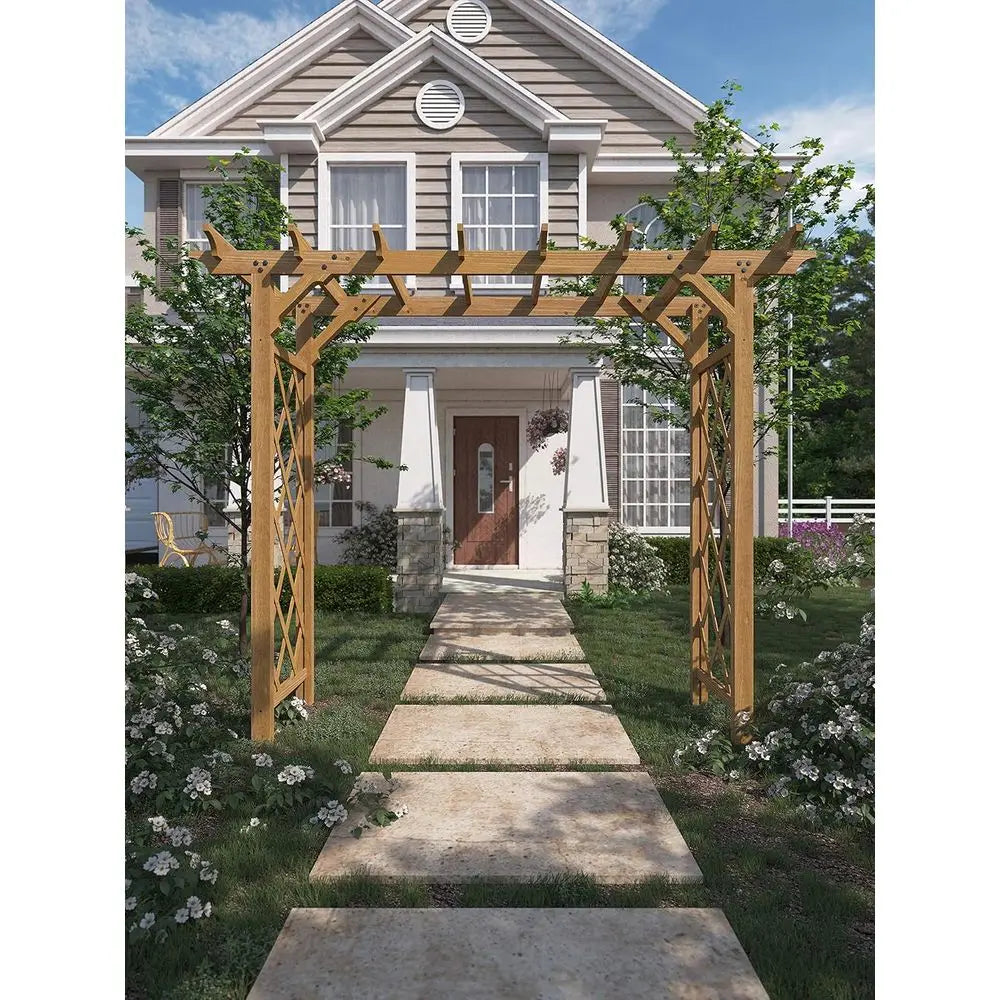 Rustic Garden Decor Shade Arch Arbor Outdoor Yard Accent