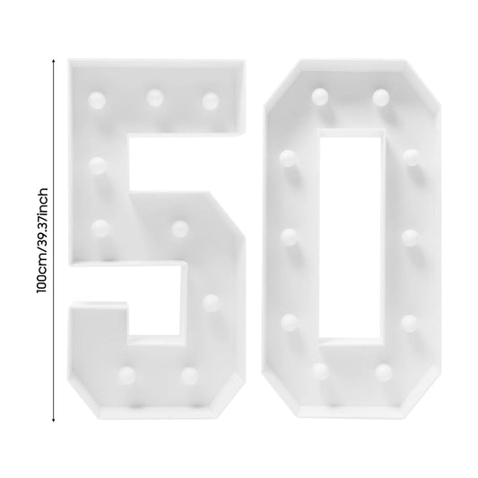 Color 50th Birthday Light Up Marquee Frame With 50 Numbers