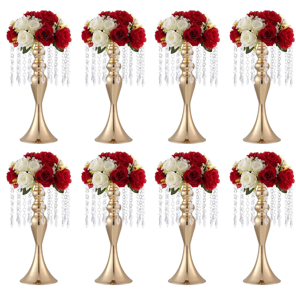 Hign Concerned Wedding Centerpieces Crystal Flower Stand Vases 4 Pieces