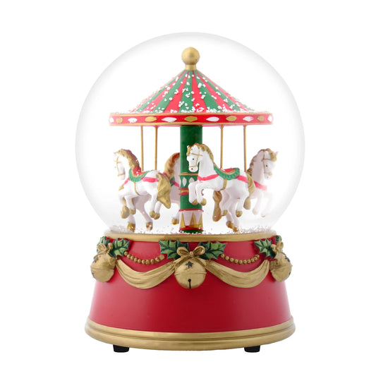 High-Concerned Chemical Musical Snow Globe Carousel Home Decor