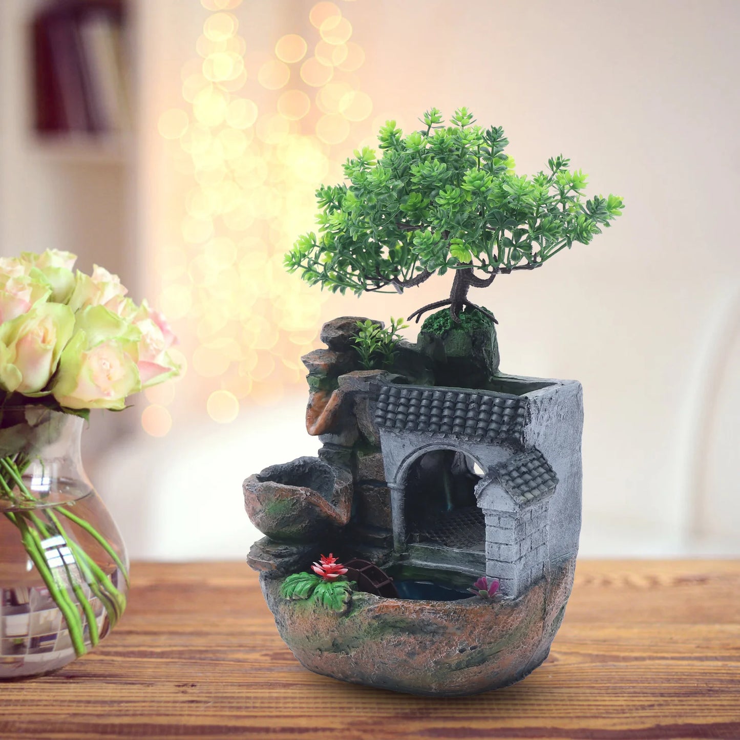 High Concerned Chemical Rockery Water Fountain Feng Shui Wheel Desktop