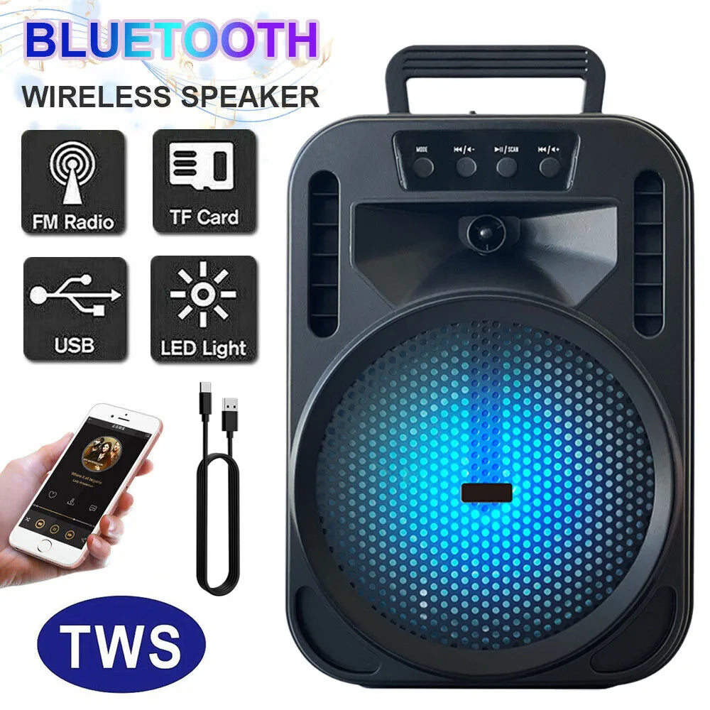 CURUK Portable Bluetooth Speaker With Led Lights Karaoke