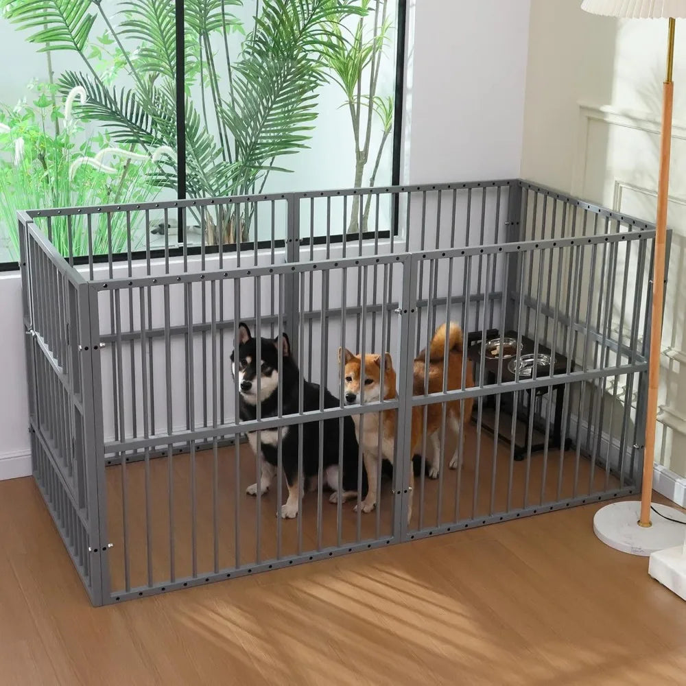 Heavy Duty Dog Playpen With Door For Indoor Outdoor Use