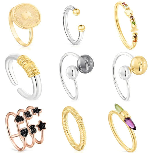 Hign-concerned Silver Bear Jewelry Hollow Doll Ring